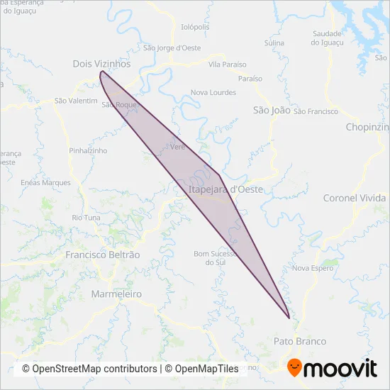 Viação Pato Branco - BRANTUR (Rodoviário) coverage area map