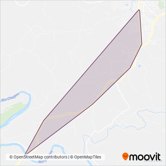 Mapa del área de cobertura de Viação Pato Branco - BRANTUR (Metropolitano)