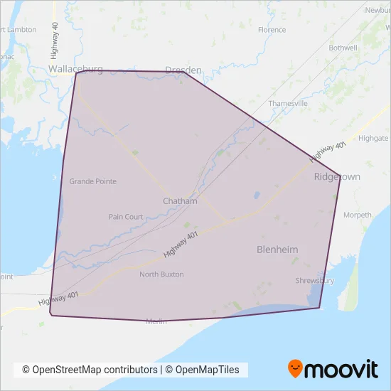 CK Transit coverage area map
