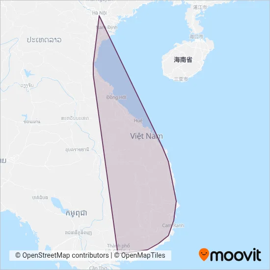 Vietnam Railways coverage area map