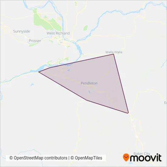 Kayak Public Transit coverage area map