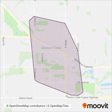 BC Transit - Dawson Creek Transit coverage area map