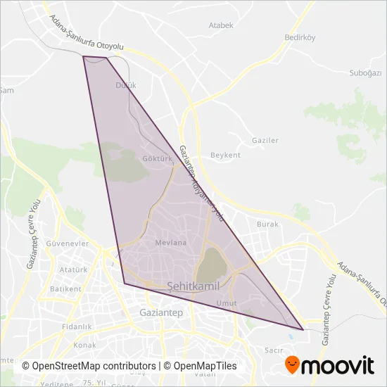Gaziulaş coverage area map