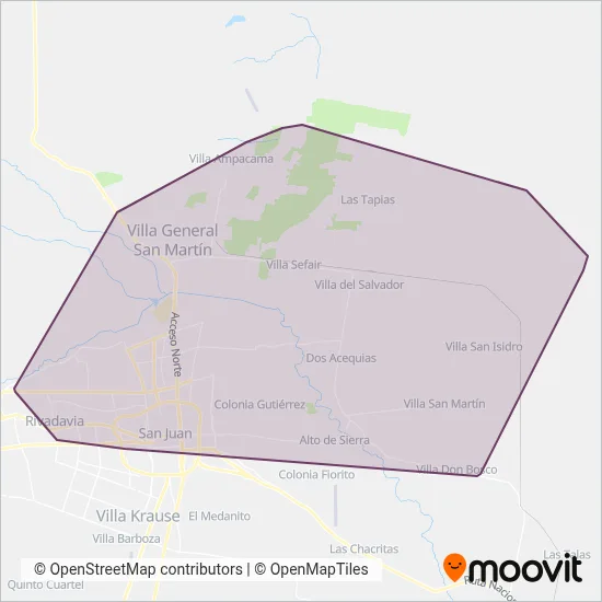 Albardón coverage area map