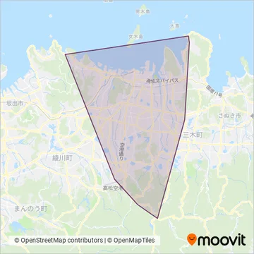 ことでんバス coverage area map