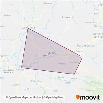 Megabús coverage area map