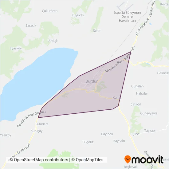 Burdur Belediyesi ÖHO coverage area map
