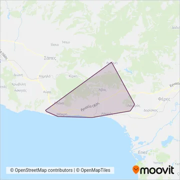 Αστικό ΚΤΕΛ Αλεξανδρούπολης coverage area map