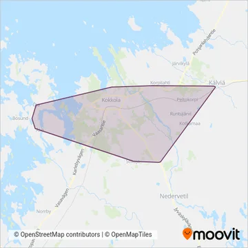 Dahl Liikenne Oy coverage area map