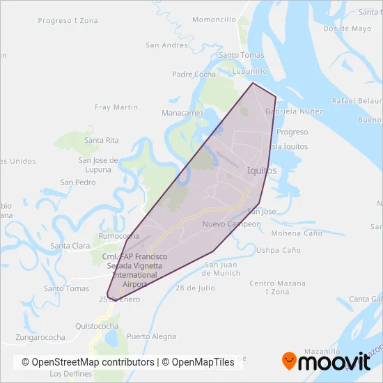 Rutas Urbanas coverage area map