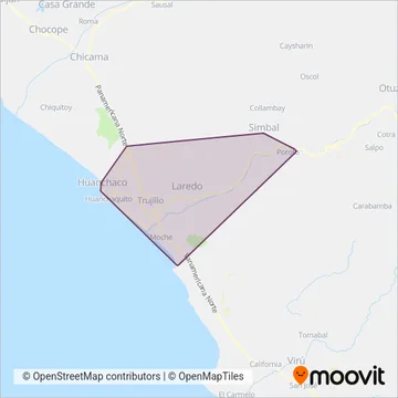 Transportes Metropolitanos de Trujillo coverage area map