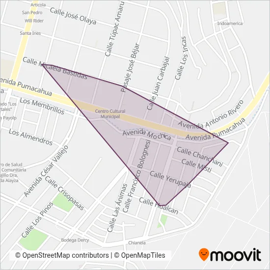 Empresa de Transporte César Vallejo S.A. coverage area map
