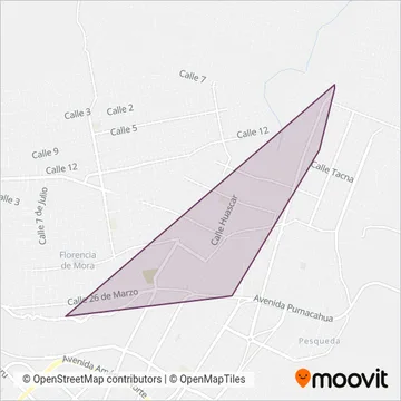 Empresa de Transporte Virgen del Arco S.A. coverage area map