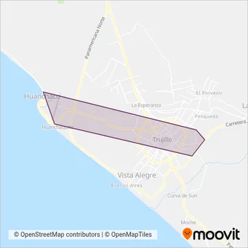 Empresa de Transporte y Servicios Múltiples Caballito de Totora S.A.C. coverage area map