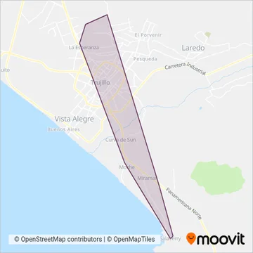 Empresa de Transporte Salaverry Express S.A. - ETSESA coverage area map