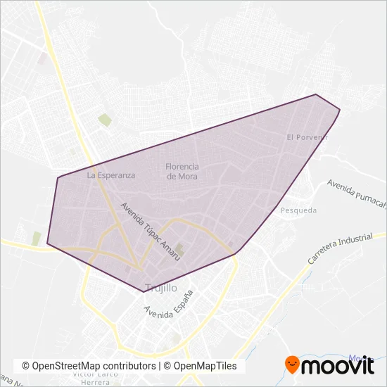 Empresa de Transporte El Cortijo S.A. - ETECSA coverage area map