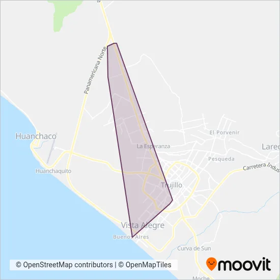 Empresa de Transporte Esperanza Express S.A. - ETEESA coverage area map