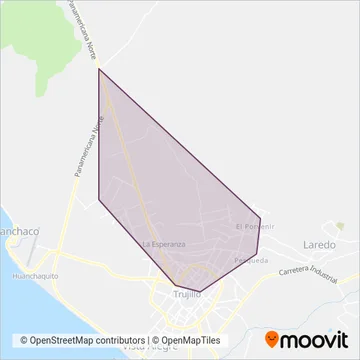 Empresa de Transporte Titanic Express S.A. - ETTESA coverage area map