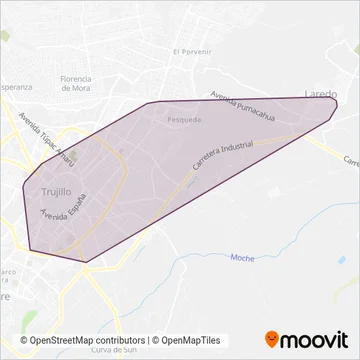 Empresa de Transporte y Servicios Múltiples El Águila S.A. coverage area map