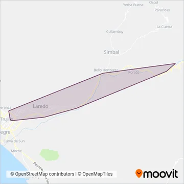 Transporte Turismo y Servicios Expreso Bello Horizonte S.A. coverage area map