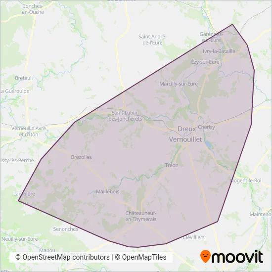 Linéad (Dreux) coverage area map