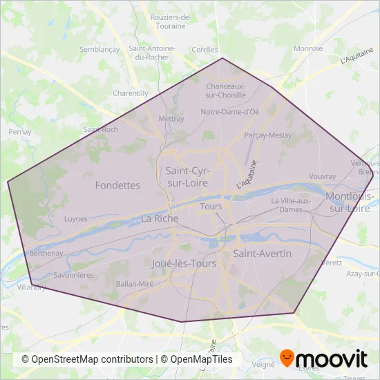 Fil Bleu (Tours) coverage area map