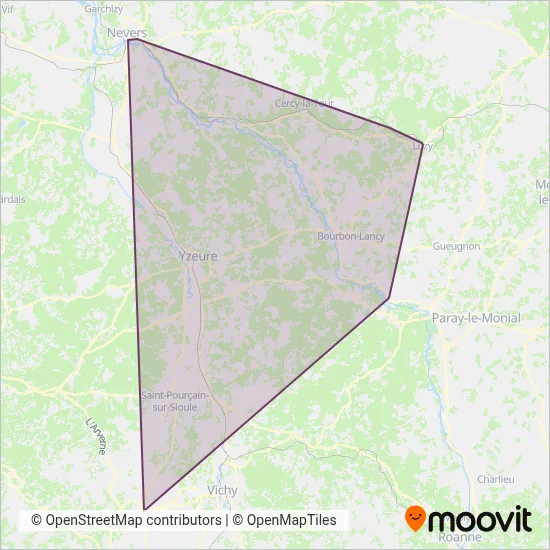 SNCF VOYAGEURS coverage area map