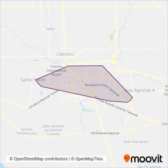 TRANSPORTES MODERNOS DE MEXICALI, S.A. DE C.V coverage area map