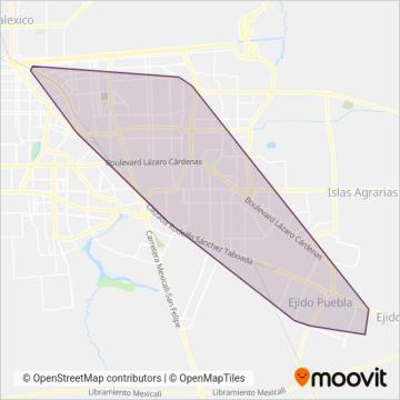 Mapa del área de cobertura de Amarillo y Blanco