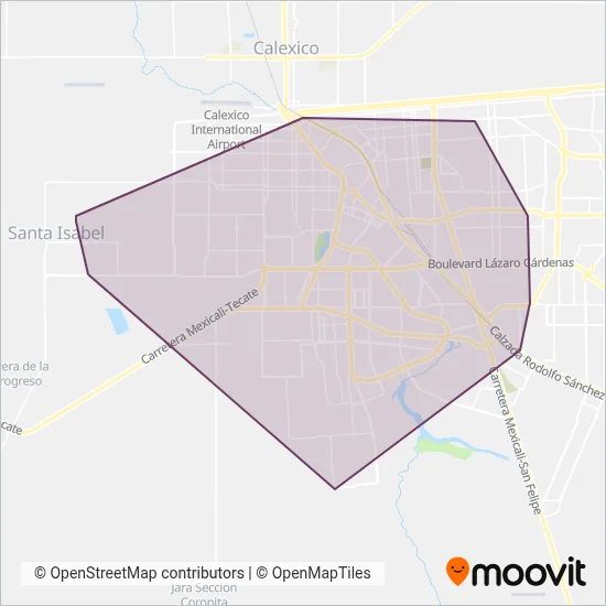 AUTOTRANSPORTES URBANOS coverage area map