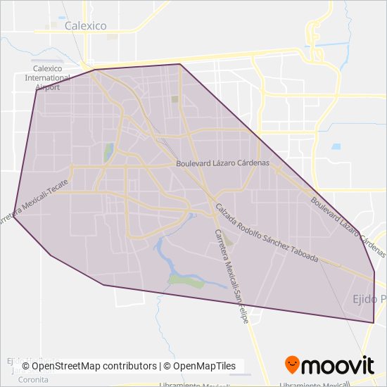 AUTOTRANSPORTES URBANOS, S.A. DE C.V coverage area map