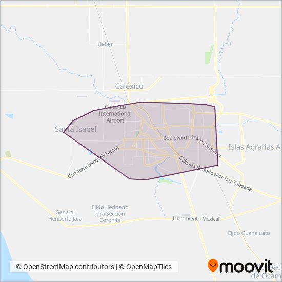 TAXIS coverage area map