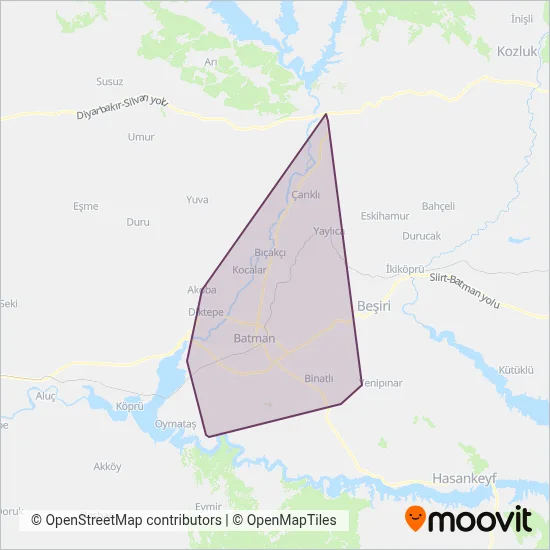 Batman Belediyesi coverage area map