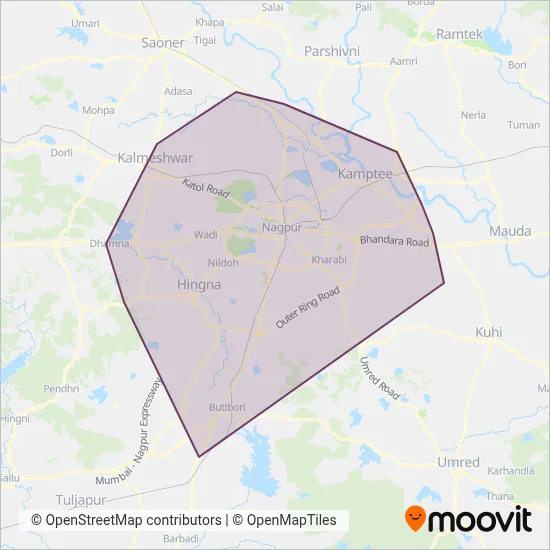 Aapli Bus Nagpur coverage area map