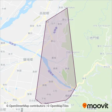 屏東縣三地門鄉公所 Sandimen Township Office coverage area map