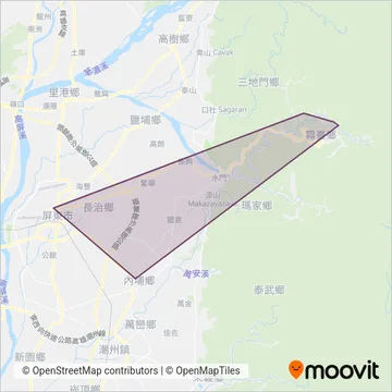 屏東縣霧臺鄉公所 coverage area map