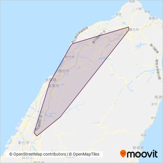 新竹客運 Hsinchu Bus Co., Ltd. coverage area map