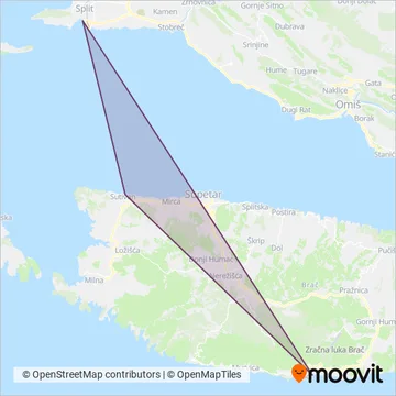 Adriatic Fast Ferries karta područja pokrivenosti