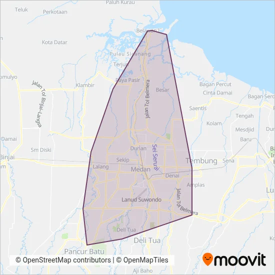 Angkutan Kota coverage area map