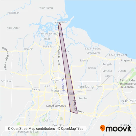 Angkutan Kota coverage area map