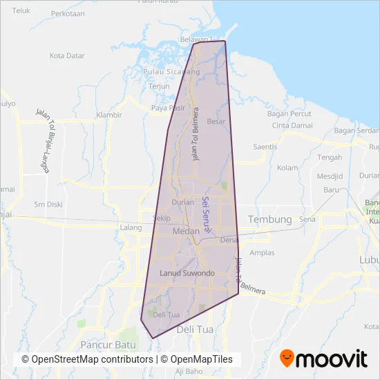 Angkutan Kota coverage area map