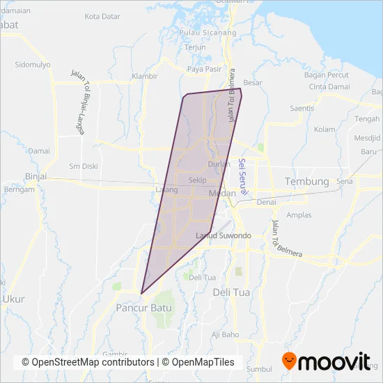 Angkutan Kota coverage area map