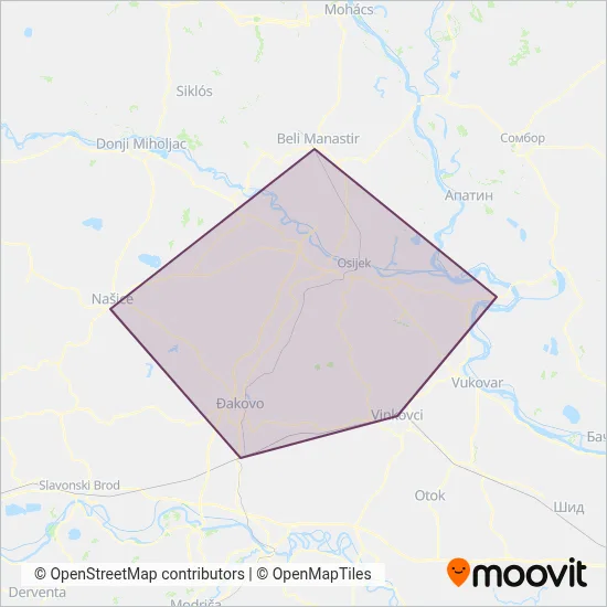 HŽ Putnički prijevoz d.o.o. coverage area map