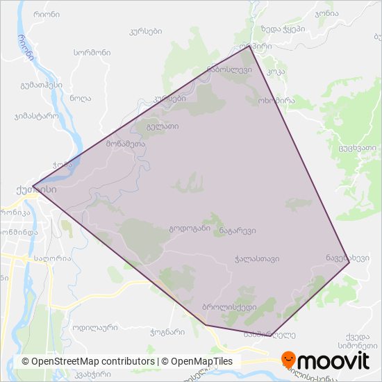 ქუთაისის #3 ავტოსადგური Kutaisi #3 Bus Terminal coverage area map