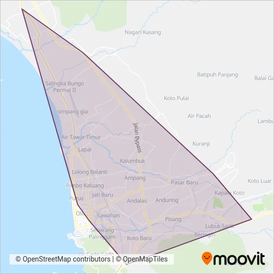 Trans Padang coverage area map