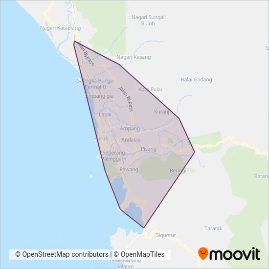 Angkot Padang coverage area map