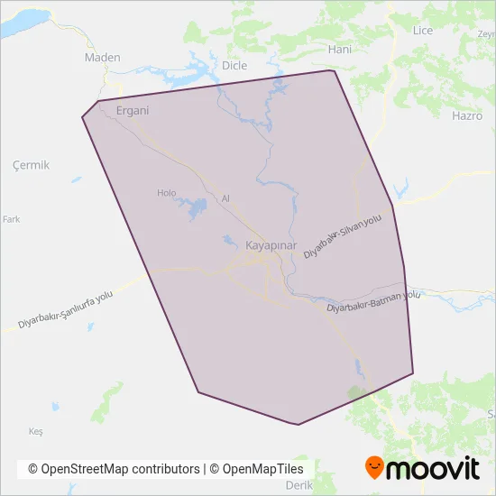 Diyarbakır Büyükşehir Belediyesi coverage area map