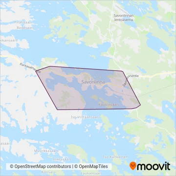 Savonlinnan paikallisliikenne coverage area map
