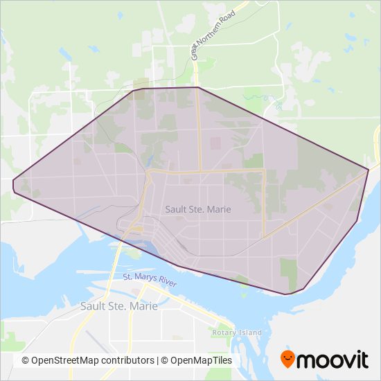 Sault Ste. Marie Transit coverage area map