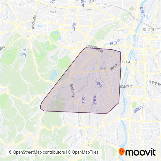 婦中コミュニティバス運営委員会サービスエリアマップ